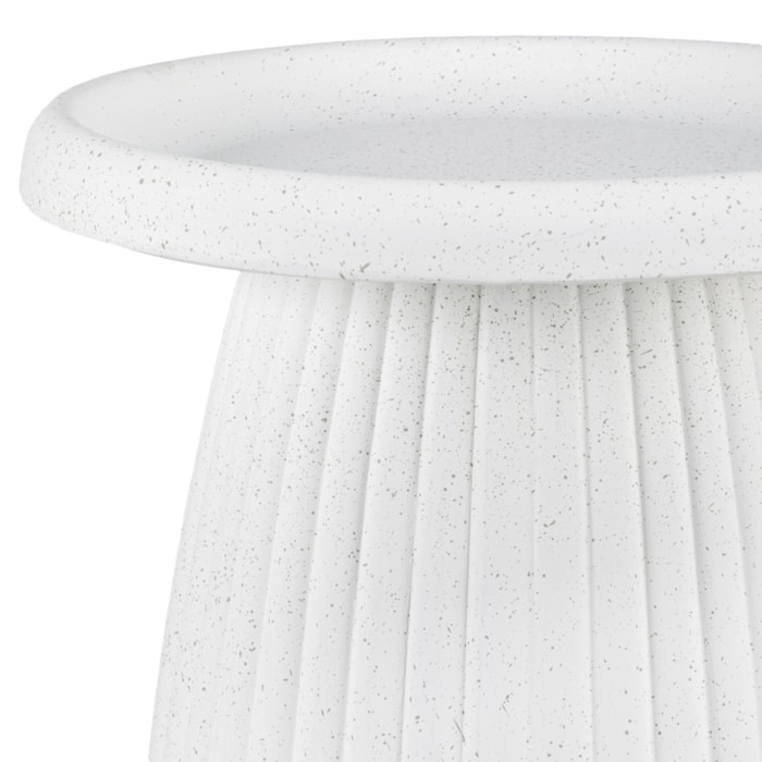Mesa Lateral Redonda em Resina Branca - 48x49cm - Madel Home