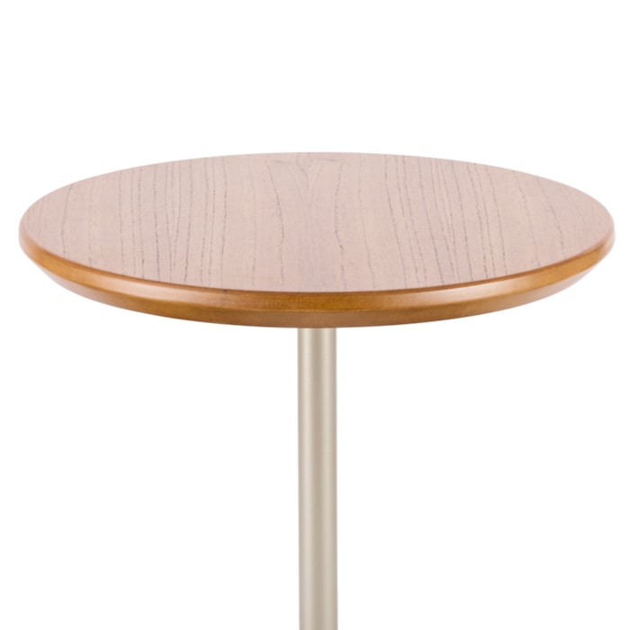 Mesa Lateral Redonda Harmony em Madeira Champanhe e Cinamomo Mel - 38x65cm - Madel Home