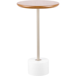Mesa Lateral Redonda Harmony em Madeira Champanhe e Cinamomo Mel - 38x65cm
