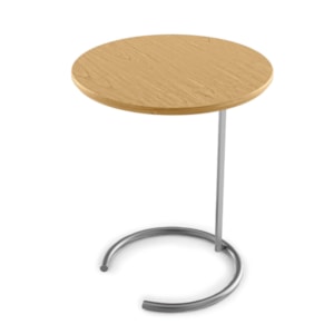 Mesa Lateral Redonda Horse em Madeira Cinamomo Mel e Champanhe - 45x55cm