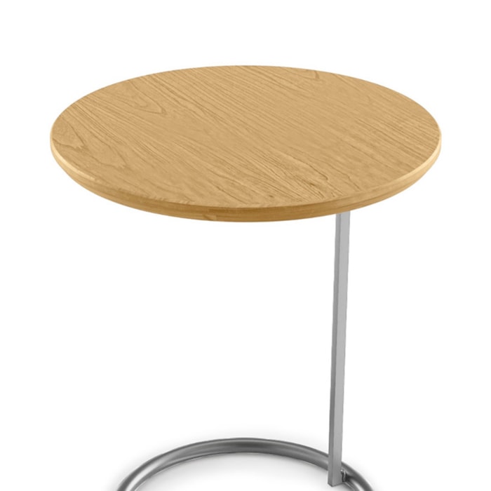 Mesa Lateral Redonda Horse em Madeira Cinamomo Mel e Champanhe - 45x55cm - Madel Home