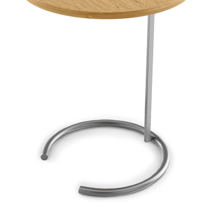 Mesa Lateral Redonda Horse em Madeira Cinamomo Mel e Champanhe - 45x55cm - Madel Home