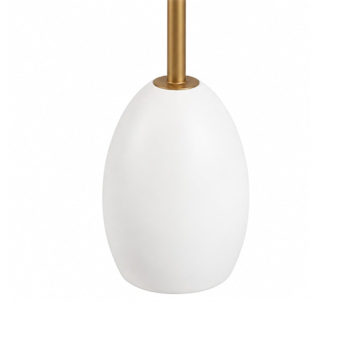 Mesa Lateral Redonda Urban em Vidro Branco e Champanhe - 38x65cm - Madel Home