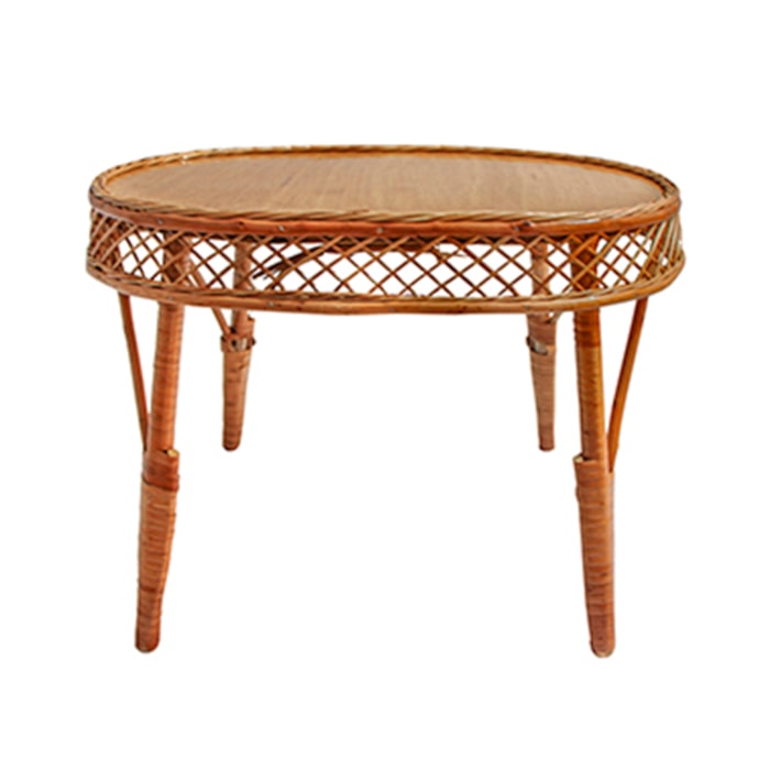Mesinha de Estudo Infantil Vime Oval Marrom - 43x61cm - Madel Home