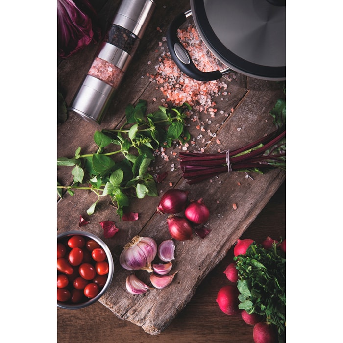Moedor de Sal e Pimenta em Inox Prata Realce Tramontina - 19cm - Madel Home