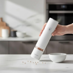 Moedor Elétrico de Sal e Pimenta USB em Cerâmica Branco Zwilling
