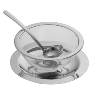 Molheira em Inox com Concha Prata Milan Riva - 17,5cm