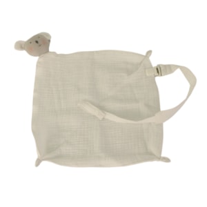 Naninha e Porta Chupeta Coala 100% Algodão Branco