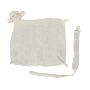 Naninha e Porta Chupeta Ovelha 100% Algodão Branco