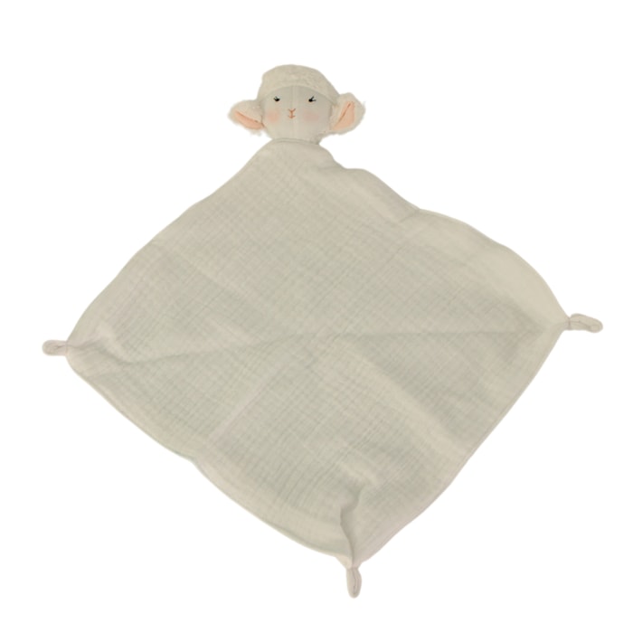 Naninha e Porta Chupeta Ovelha 100% Algodão Branco - Madel Home