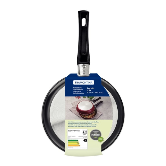 Omeleteira Alumínio Antiaderente Loreto Tramontina Grafite - 20cm - Madel Home