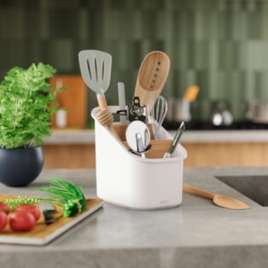 Organizador de Utensílios Bellwood Abs Branco/Natural Umbra