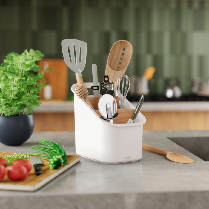 Organizador de Utensílios Bellwood Abs Branco/Natural Umbra - Madel Home
