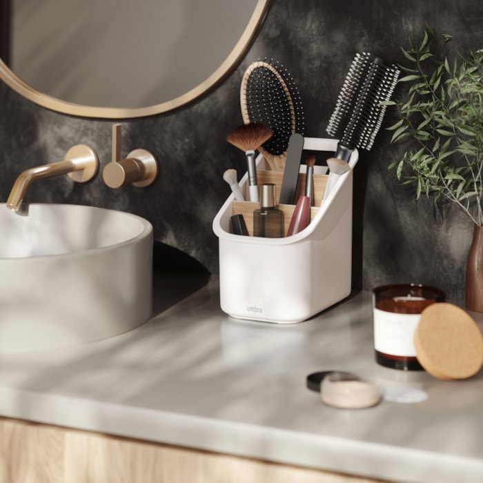 Organizador de Utensílios Bellwood Abs Branco/Natural Umbra - Madel Home