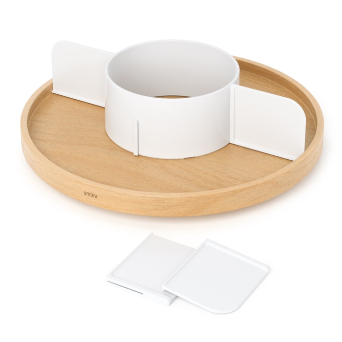 Organizador Giratório Bellwood Madeira Umbra Branco Natural - Madel Home