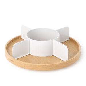 Organizador Giratório Bellwood Madeira Umbra Branco Natural