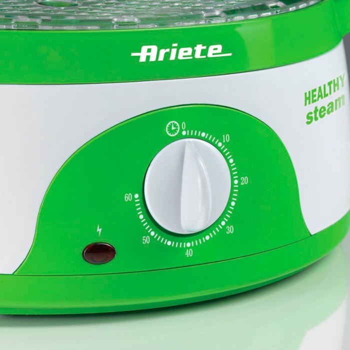 Panela à Vapor 3 Bandejas 800W 9L Branca Verde Ariete - 220V - Madel Home