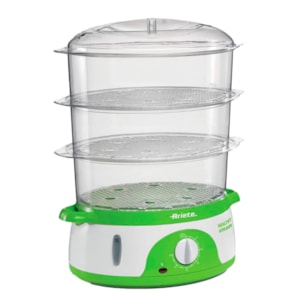 Panela à Vapor 3 Bandejas 800W 9L Branca Verde Ariete - 220V
