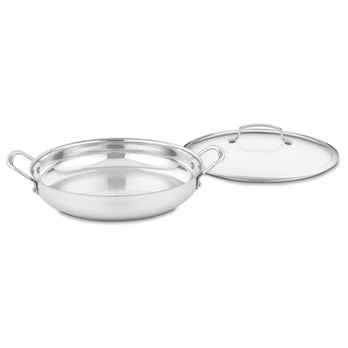 Panela Aço Inox com Tampa Prata Cuisinart - 30cm - Madel Home