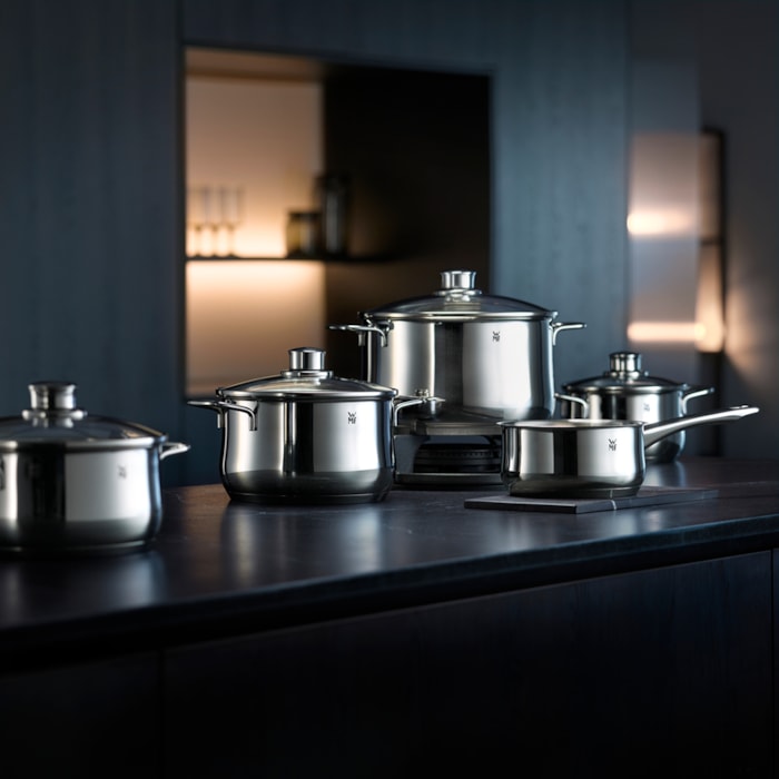 Panela de Indução em Inox Diadem Prata WMF - 5 Peças - Madel Home