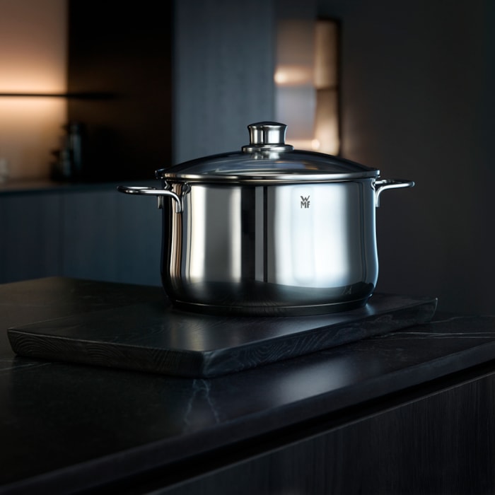 Panela de Indução em Inox Diadem  Prata WMF - 5 Peças - Madel Home