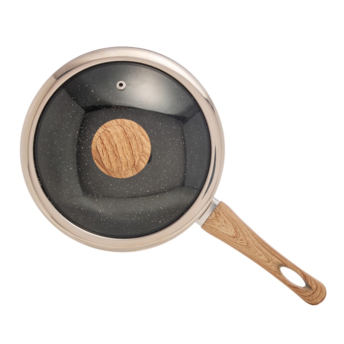 Panela de Indução Revestimento Cerâmico Granilite Preta Wolff - 20cm - Madel Home