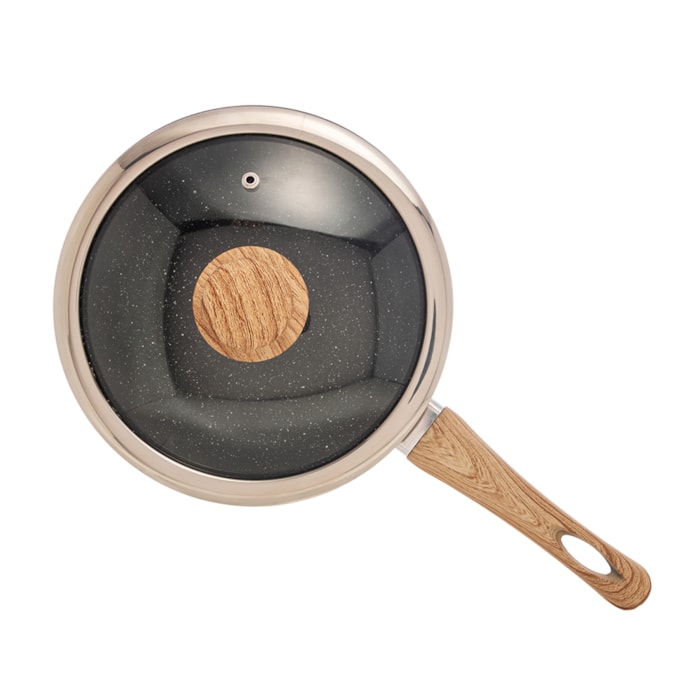 Panela de Indução Revestimento Cerâmico Granilite Preta Wolff - 24cm - Madel Home