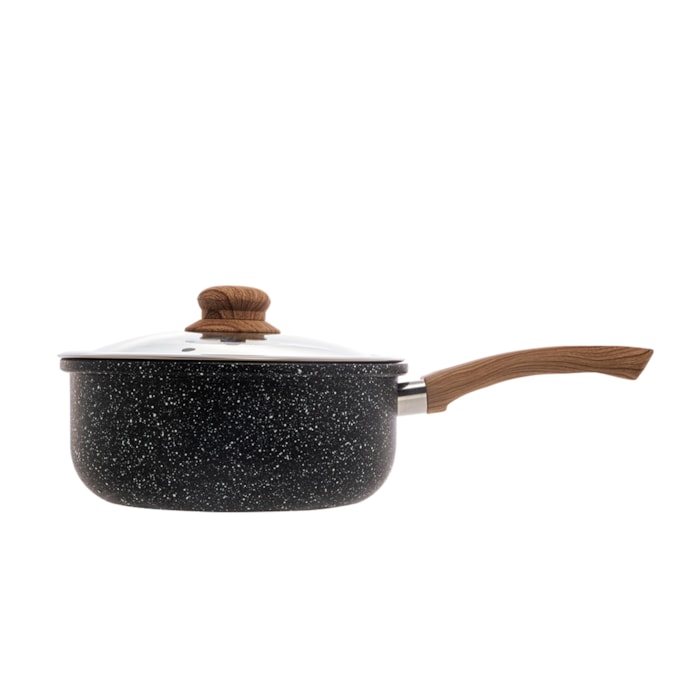 Panela de Indução Revestimento Cerâmico Granilite Preta Wolff - 24cm  - Madel Home