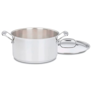 Panela em Aço Inox Chef's Classic com Tampa Prata  Cuisinart - 6,6L 