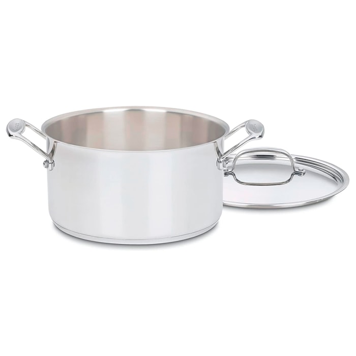 Panela em Aço Inox Chef's Classic com Tampa Prata Cuisinart - 6,6L - Madel Home