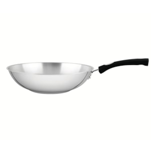 Panela Wok Aço Inox Astro Silicone Fundo Triplo Tramontina - 28 cm