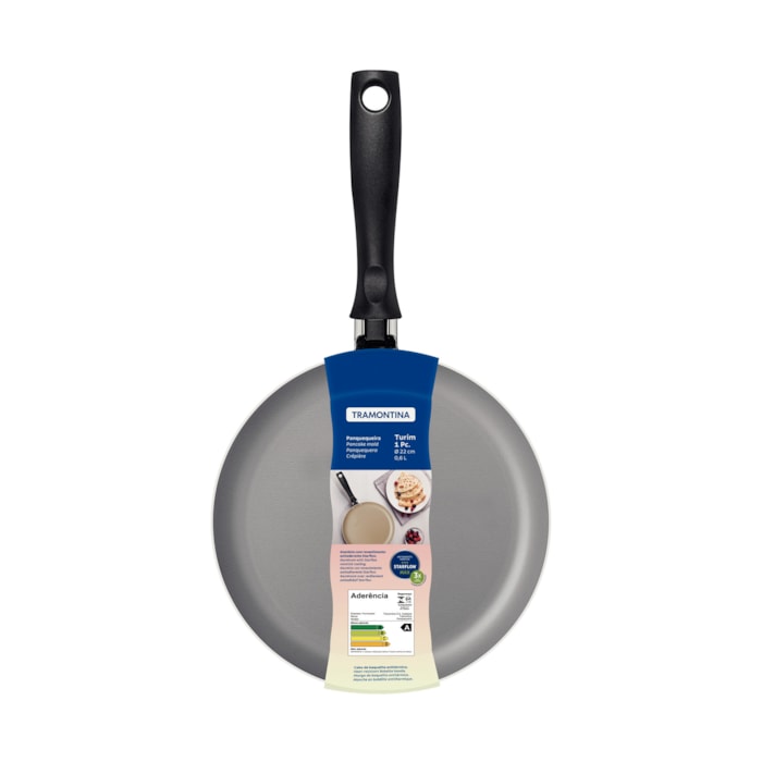 Panquequeira Turim Alumínio Antiaderente Chumbo Tramontina - 22cm - Madel Home