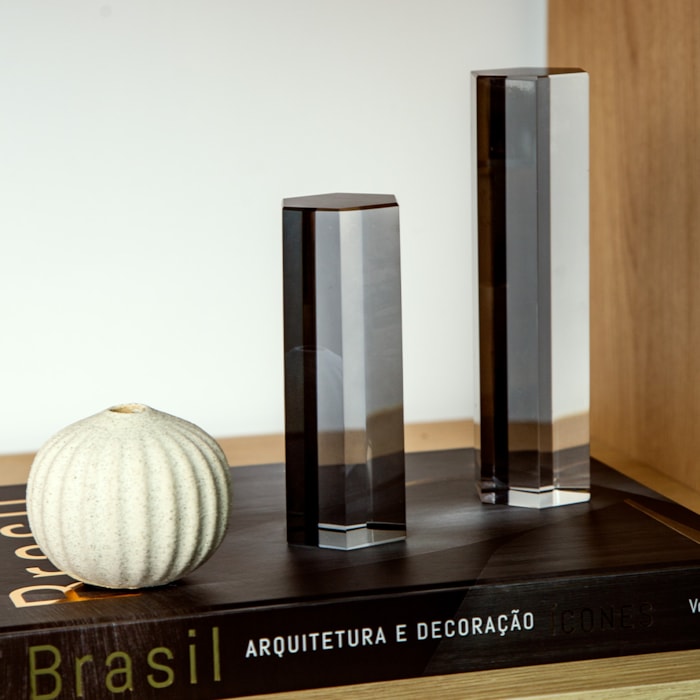 Peça Decorativa de Crystal Fume P - 15cm - Madel Home