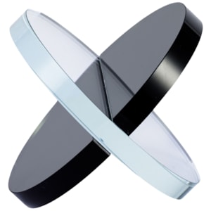 Peça Decorativa em Cristal Preto e Transparente - 10cm