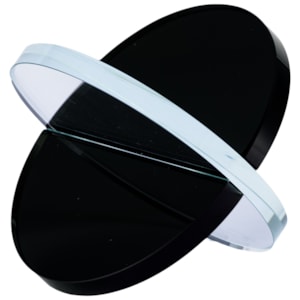 Peça Decorativa em Cristal Preto e Transparente - 12cm
