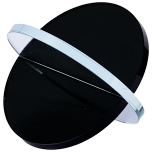 Peça Decorativa em Cristal Preto e Transparente - 15cm