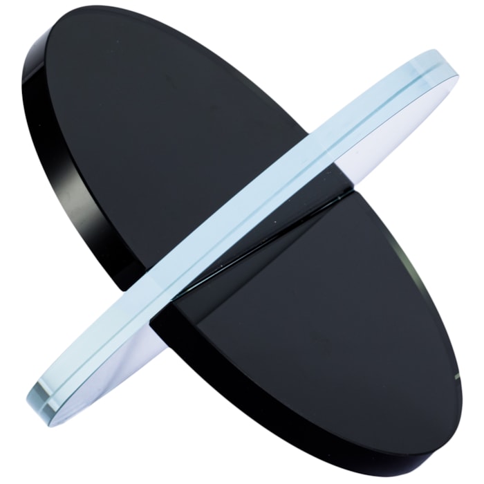 Peça Decorativa em Cristal Preto e Transparente - 15cm - Madel Home