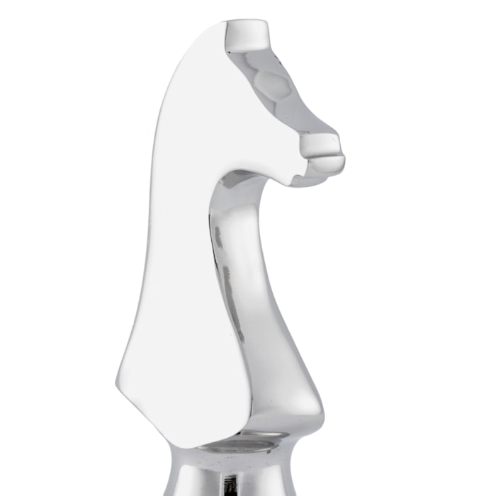 Peça Decorativa Pino Xadrez Cavalo em Alumínio - 20cm - Madel Home