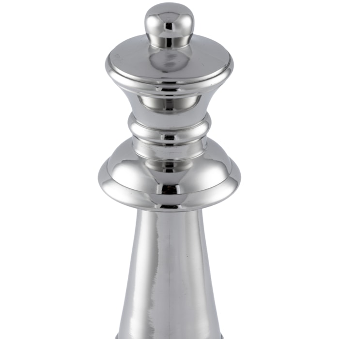 Peça Decorativa Pino Xadrez Rainha em Alumínio - 22cm - Madel Home