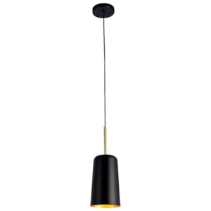 Pendente de Alumínio Bot Preto e Dourado Alongado - 40W 