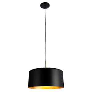 Pendente de Alumínio Bot Preto e Dourado Grande - 40W