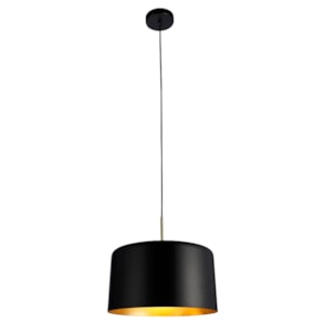 Pendente de Alumínio Bot Preto e Dourado Médio - 40W