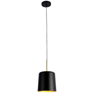 Pendente de Alumínio Bot Preto e Dourado Pequeno - 40W