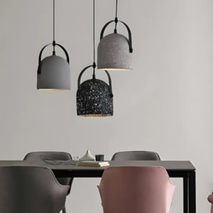 Pendente de Metal, Concreto e Pedras Asen Decorativas - 40W