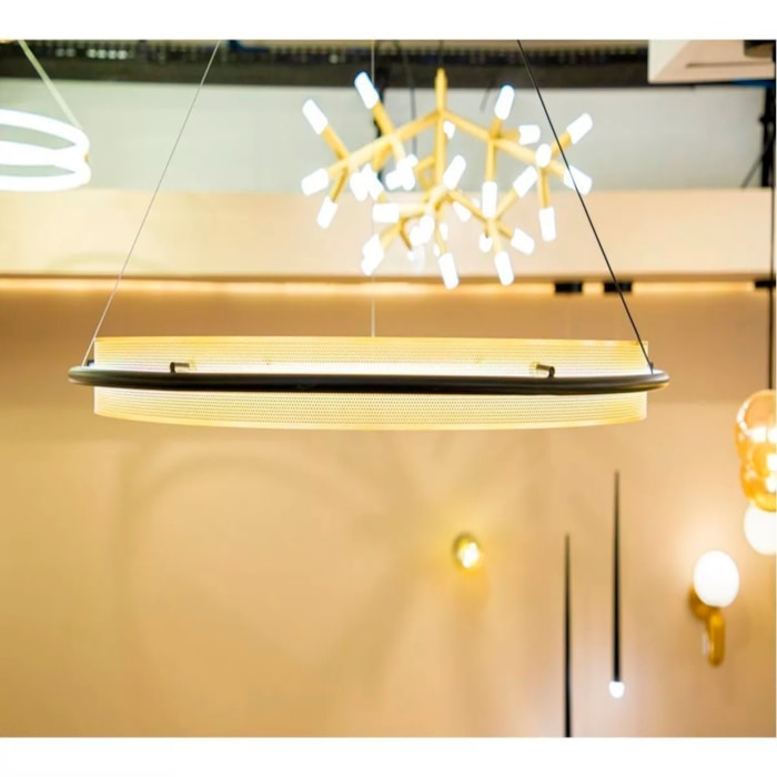 Pendente de Metal Dollage Dourado LED - 36W - Madel Home