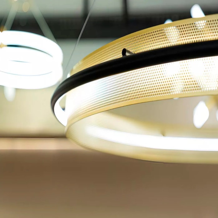 Pendente de Metal Dollage Dourado LED - 36W - Madel Home