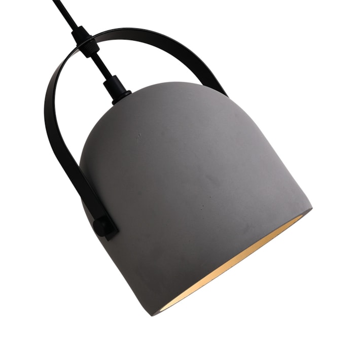 Pendente de Metal e Concreto Asen Cinza - 40W - Madel Home