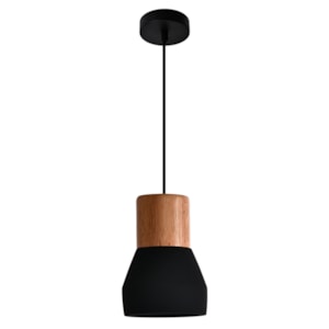 Pendente de Metal e Concreto Naho Preto - 40W