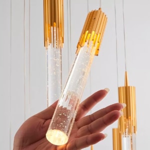 Pendente de Metal e Cristal Nobu Dourado - 5W