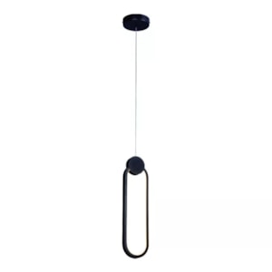 Pendente de Metal e Silicone Aira Preto LED - 16W